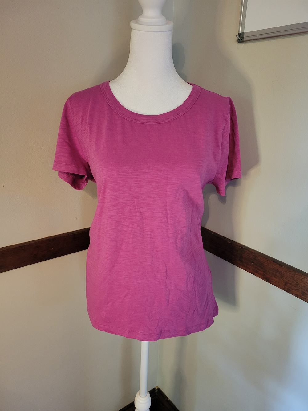 J. Crew Short Sleeve Girlfriend Tee in Bright Pink